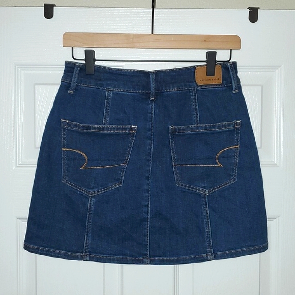 American Eagle Hi-Rise A-Line Denim Skirt Size 4 - Picture 9 of 10